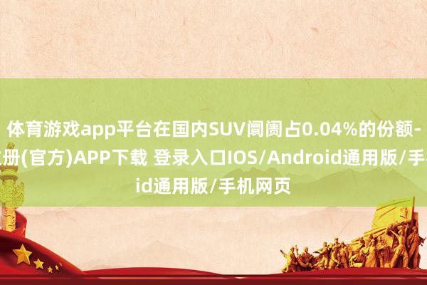 体育游戏app平台在国内SUV阛阓占0.04%的份额-开云注册(官方)APP下载 登录入口IOS/Android通用版/手机网页