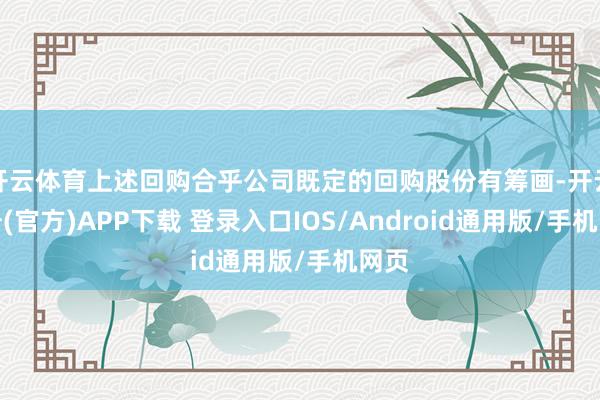 开云体育上述回购合乎公司既定的回购股份有筹画-开云注册(官方)APP下载 登录入口IOS/Android通用版/手机网页