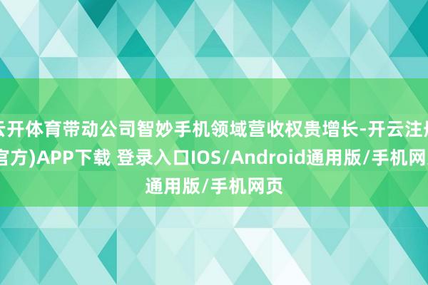 云开体育带动公司智妙手机领域营收权贵增长-开云注册(官方)APP下载 登录入口IOS/Android通用版/手机网页