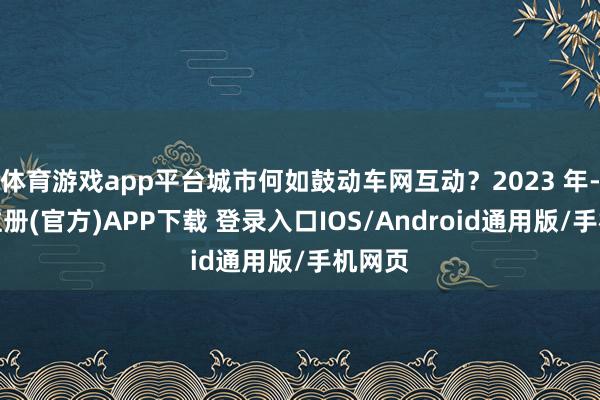 体育游戏app平台城市何如鼓动车网互动？2023 年-开云注册(官方)APP下载 登录入口IOS/Android通用版/手机网页